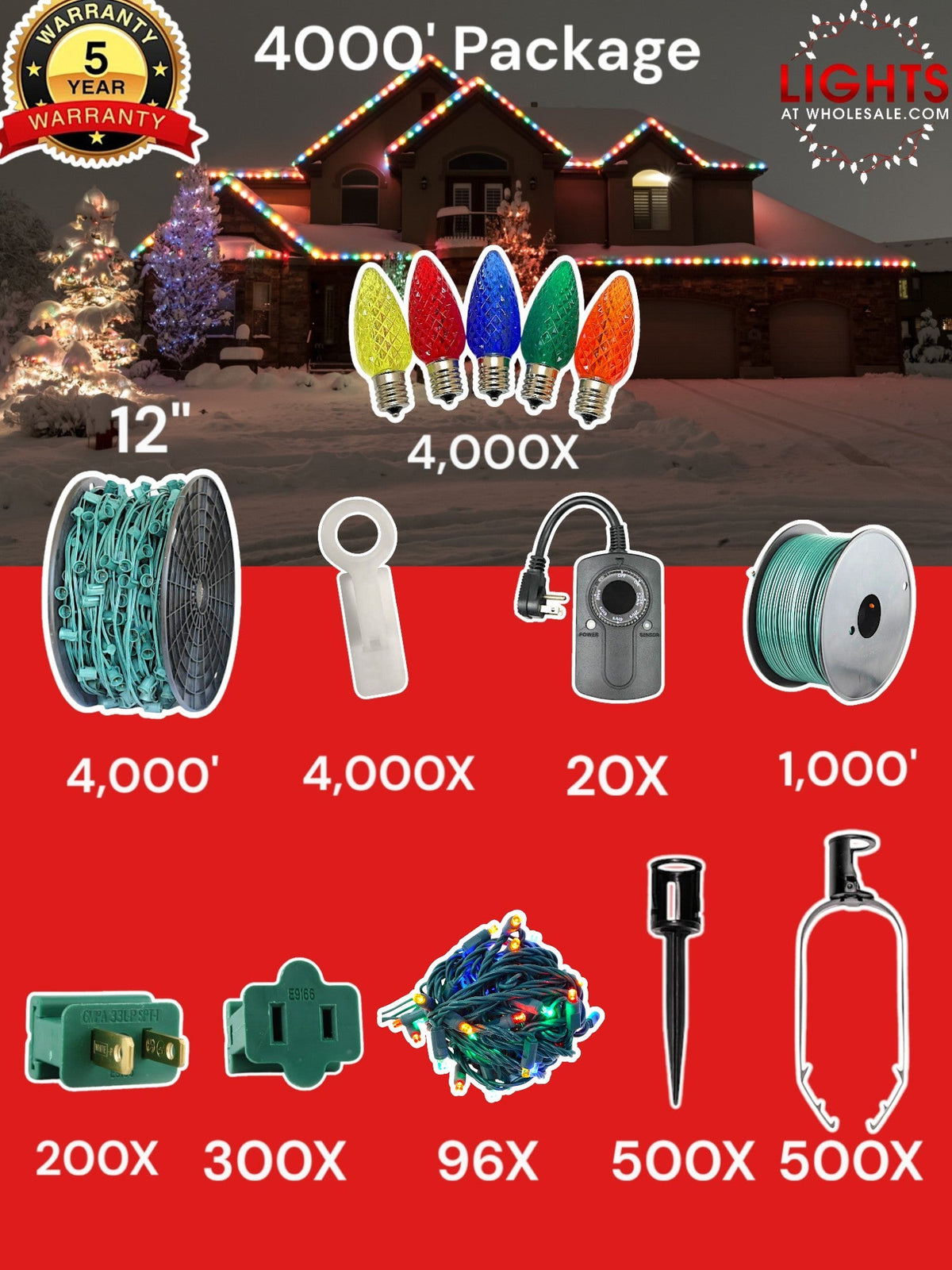 C9 Commercial Elite Bulbs 4000&#39; Contractor Pro Package