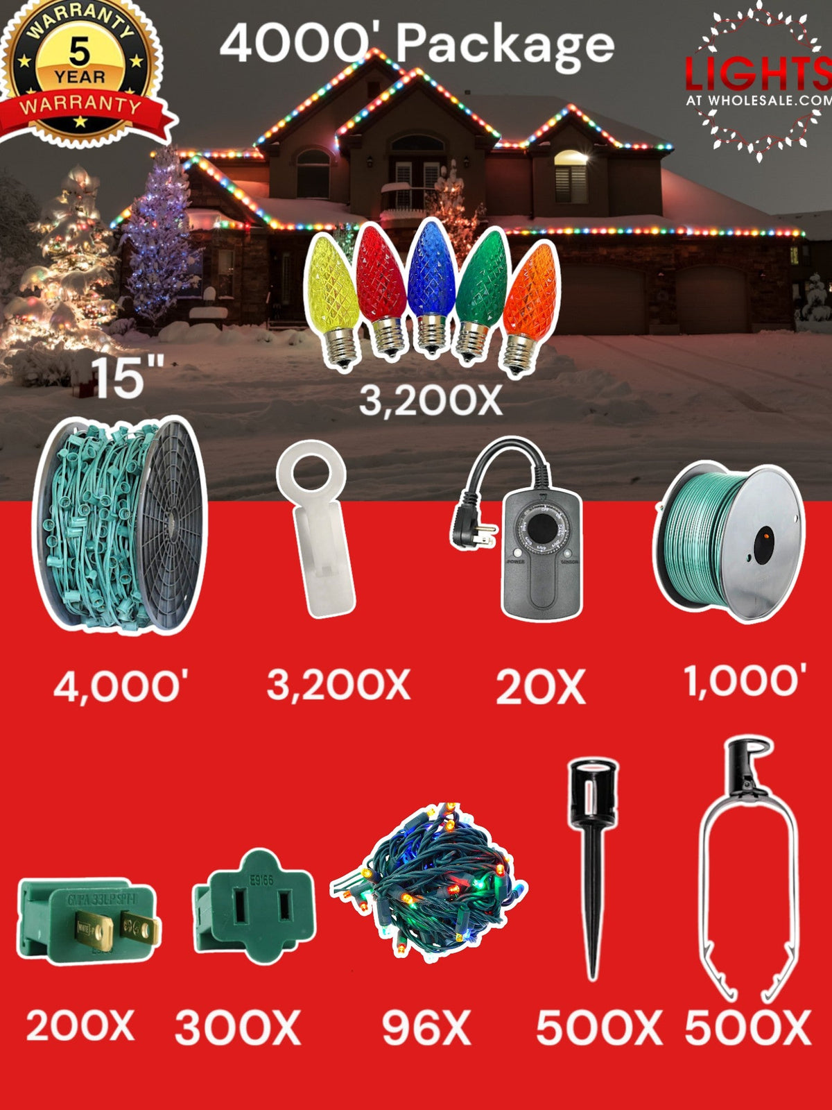 C9 Commercial Elite Bulbs 4000&#39; Contractor Pro Package