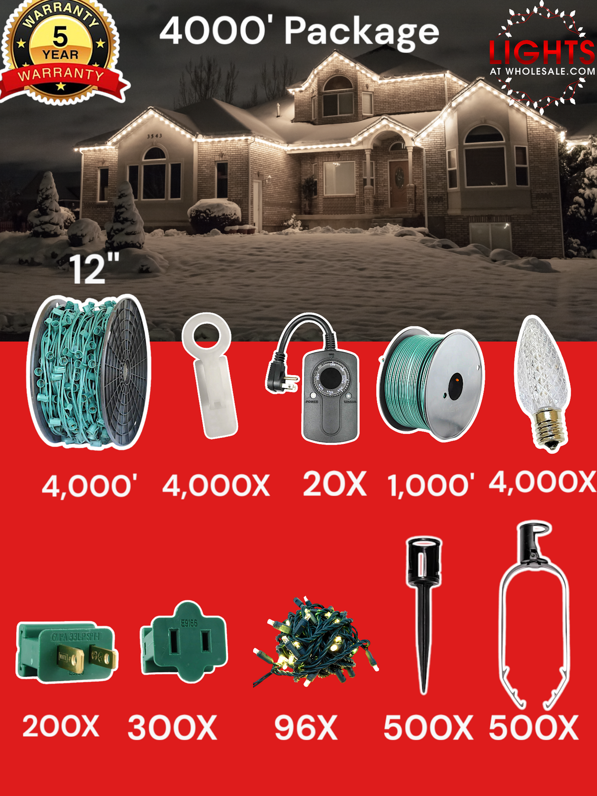 C9 Commercial Elite Bulbs 4000&#39; Contractor Pro Package