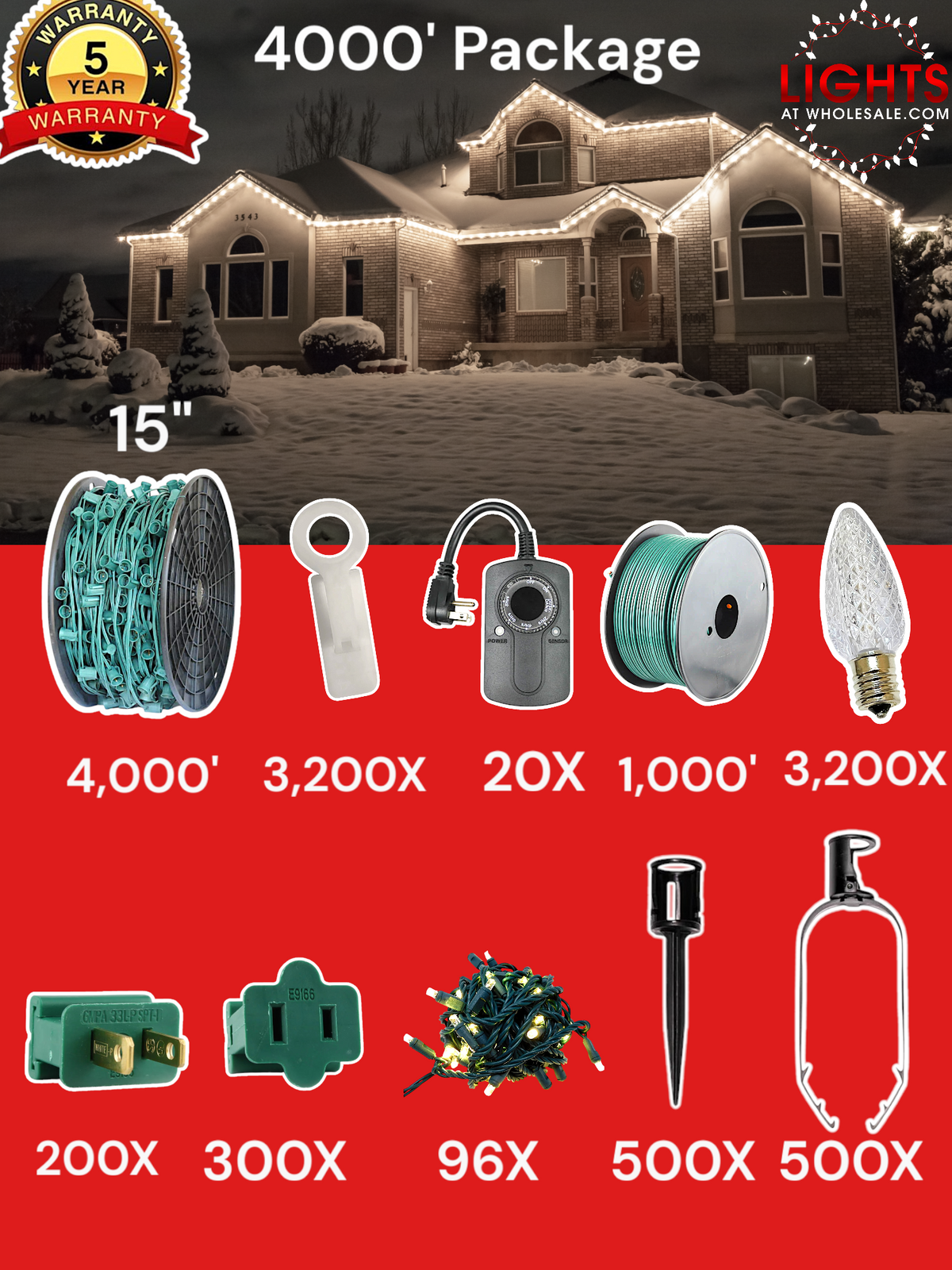C9 Commercial Elite Bulbs 4000&#39; Contractor Pro Package