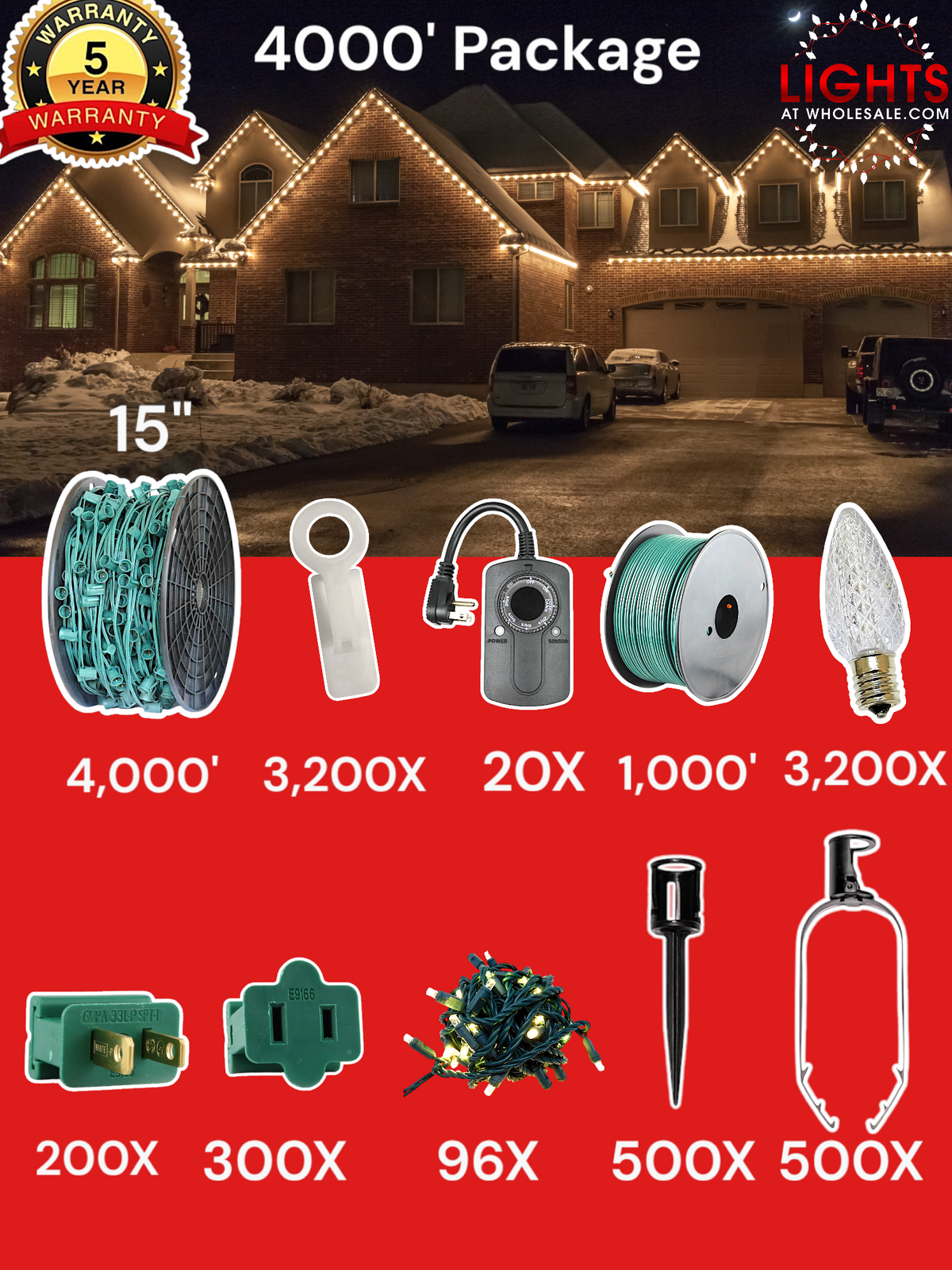 C9 Commercial Elite Bulbs 4000&#39; Contractor Pro Package