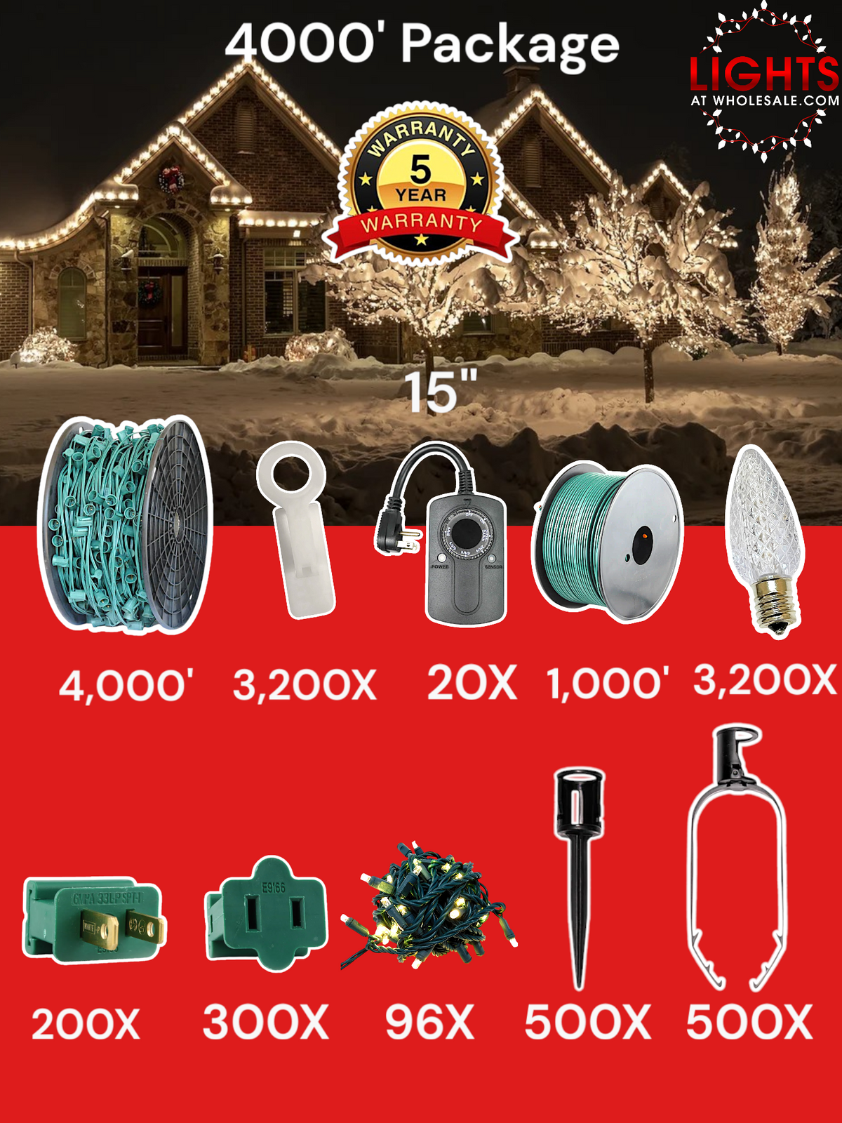 C9 Commercial Elite Bulbs 4000&#39; Contractor Pro Package
