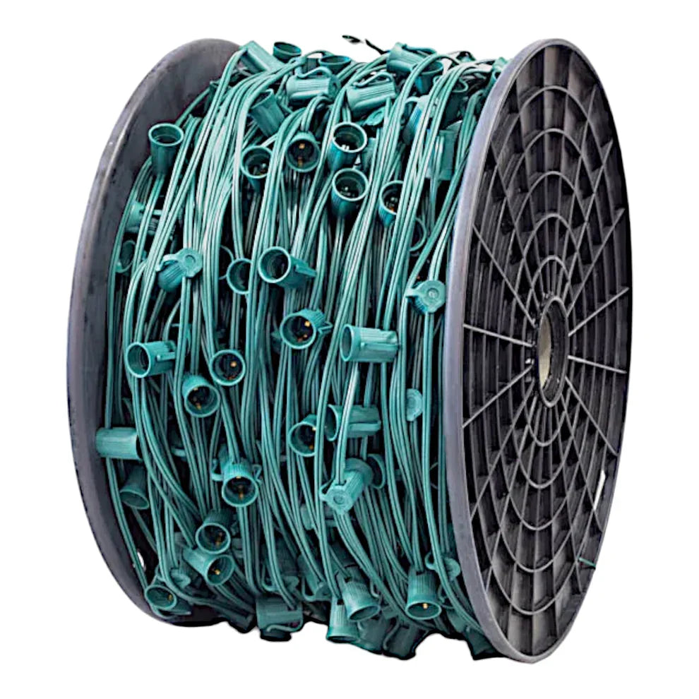 C9 Socket Stringer Lighting Set – 1000' Bulk Spool (6"–48" Spacing) for Professional Installations