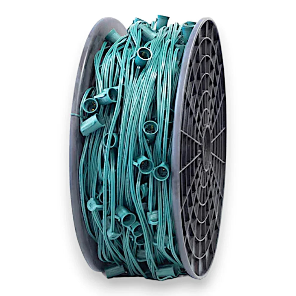 C9 Socket Stringer Lighting Set – 1000' Bulk Spool (6"–48" Spacing) for Professional Installations