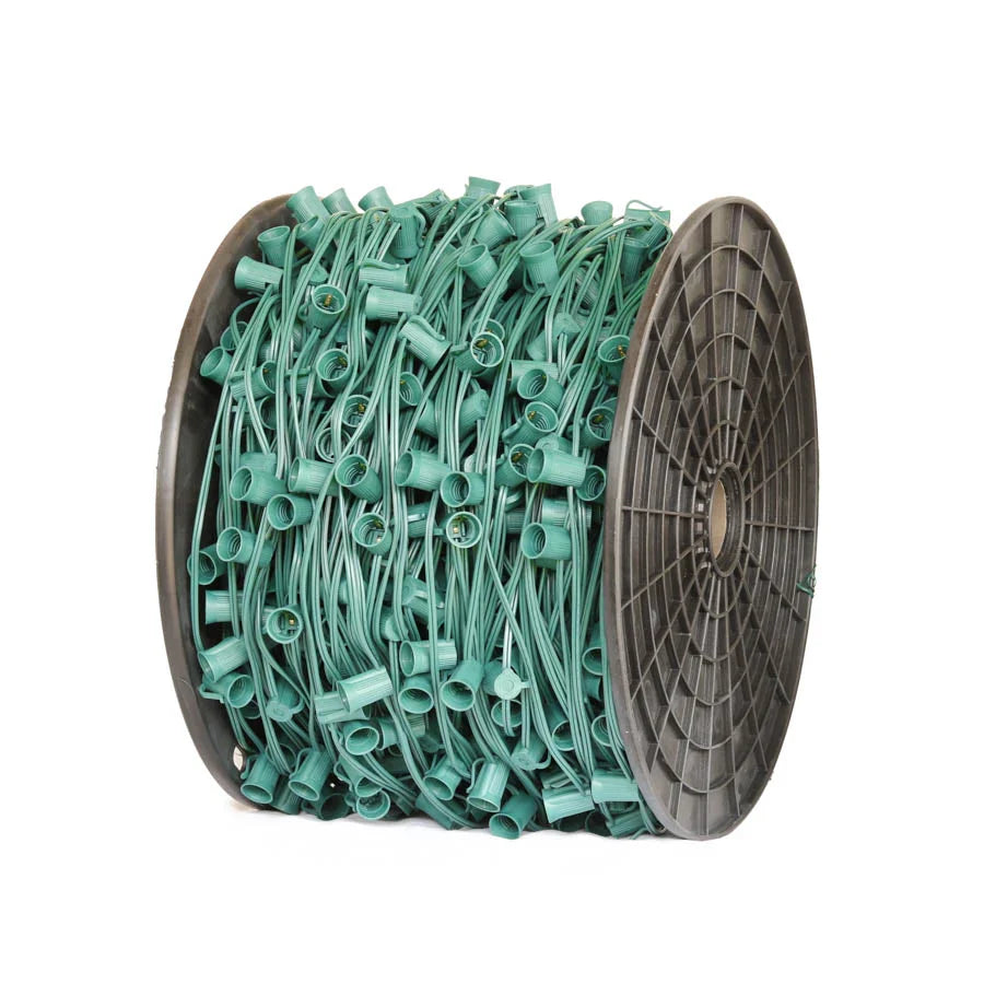 C9 Socket Stringer Lighting Set – 1000' Bulk Spool (6"–48" Spacing) for Professional Installations