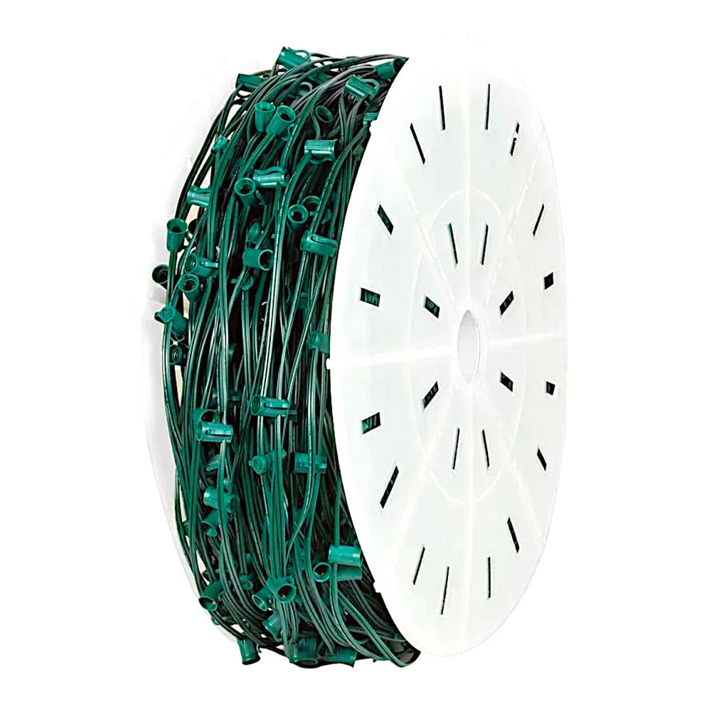 C9 Socket Stringer Lighting Set – 1000' Bulk Spool (6"–48" Spacing) for Professional Installations