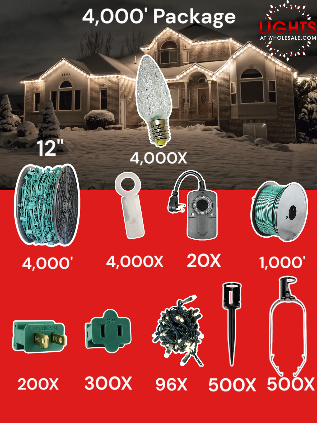 C9 Commercial Elite Bulbs 4000&#39; Contractor Pro Package