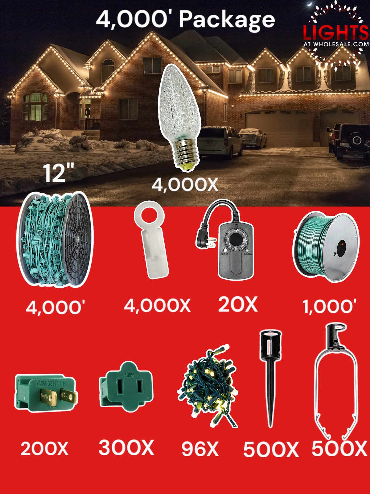 C9 Commercial Elite Bulbs 4000&#39; Contractor Pro Package