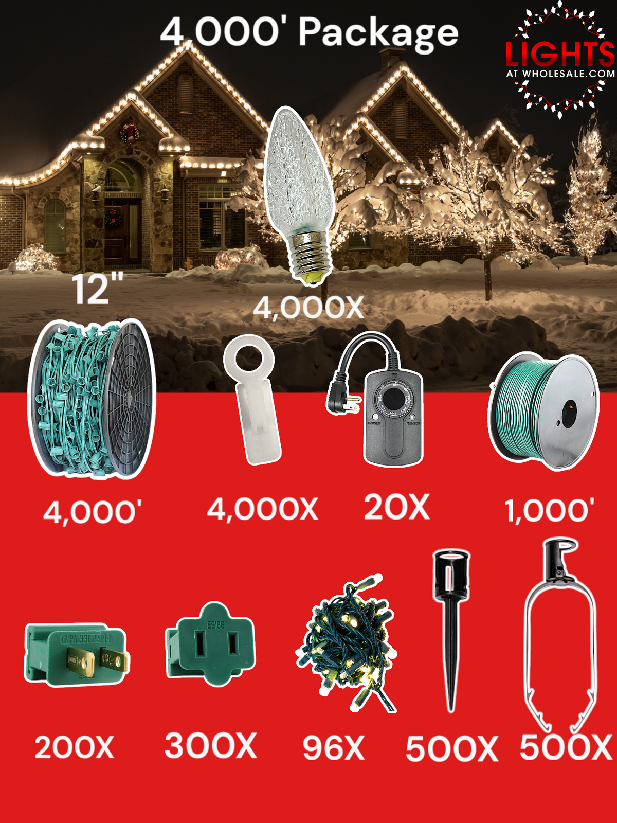 C9 Commercial Elite Bulbs 4000&#39; Contractor Pro Package