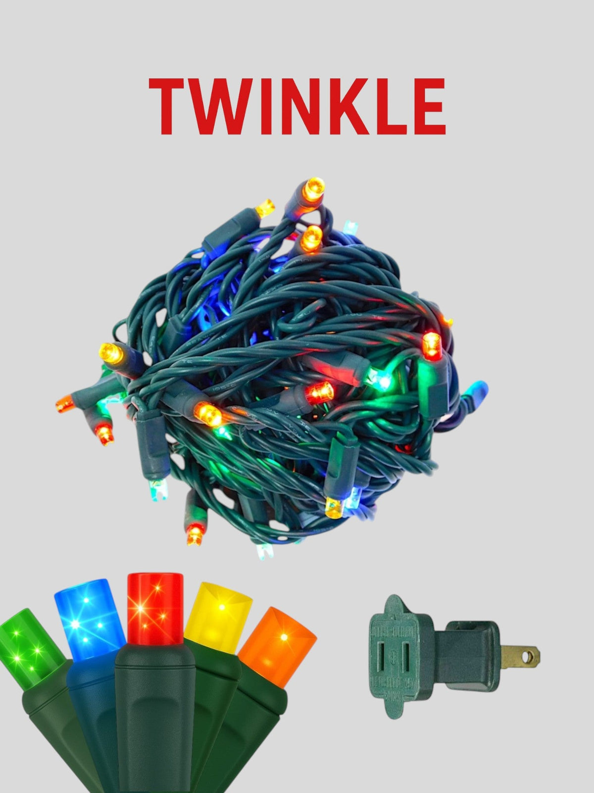 50L 6" Concave Twinkle Mini Christmas Lights