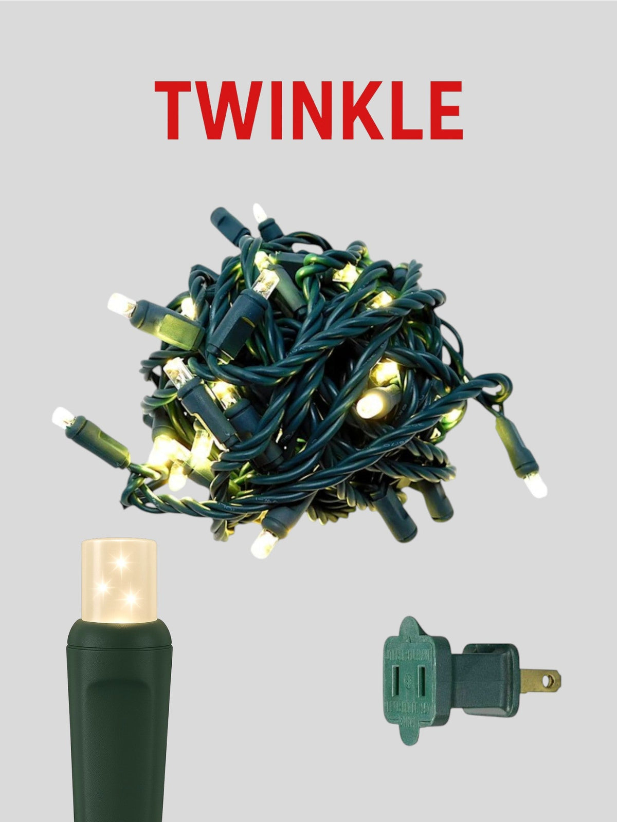 50L 6" Concave Twinkle Mini Christmas Lights